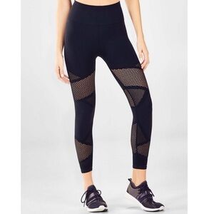 FABLETICS LEGGINGS HIGH-WAISTED 7/8 MOSAIC BLACK S activewear workout seamless